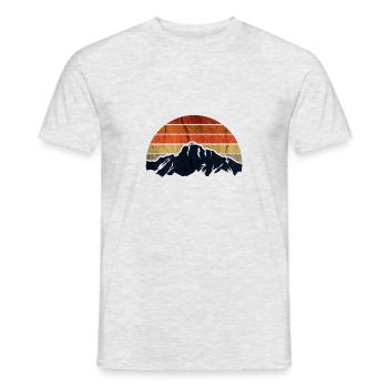 Mountain Retro Vintage Sunset - Men's T-Shirt - heather grey - Front - AI Model Male 178 dark (178cm)