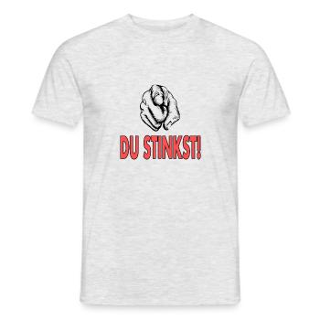 lustige sprüche du stinkst - Männer T-Shirt - Grau meliert - Vorne - AI Model Male 178 dark (178cm)