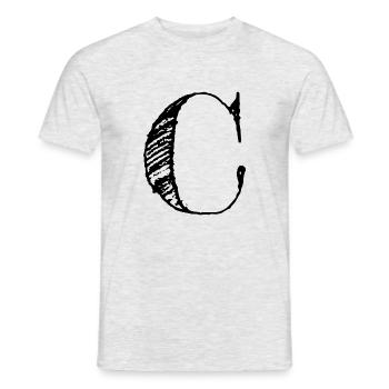 Lettre C Géante - à la main (noir) - T-shirt homme - gris chiné - Devant - AI Model Male 178 dark (178cm)