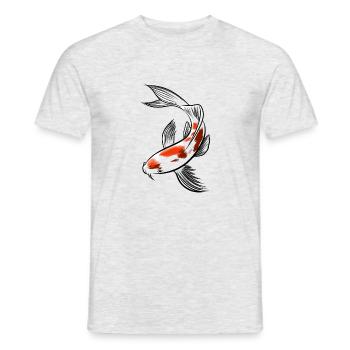 carpe japonaise - T-shirt homme - gris chiné - Devant - AI Model Male 178 dark (178cm)