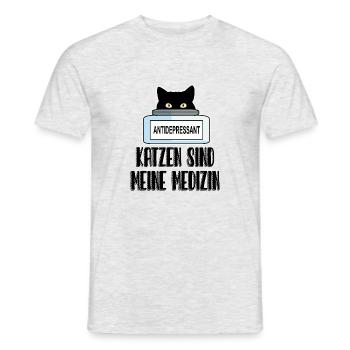 Les chats qui allaitent sont ma médecine - T-shirt homme - gris chiné - Devant - AI Model Male 178 dark (178cm)