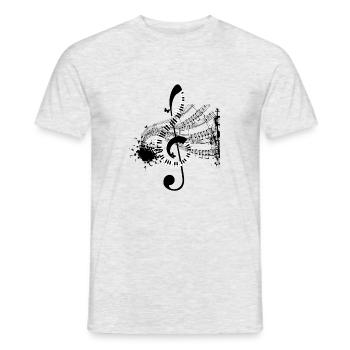 Musique Musique musiciens Clé de partition - T-shirt homme - gris chiné - Devant - AI Model Male 178 dark (178cm)