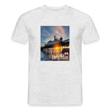 Brighton, Angleterre - T-shirt homme - gris chiné - Devant - AI Model Male 178 dark (178cm)