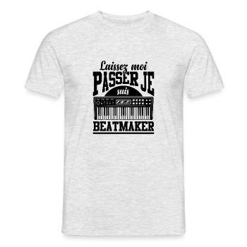Cadeau anniversaire Beatmaker citations humour - T-shirt homme - gris chiné - Devant - AI Model Male 178 dark (178cm)