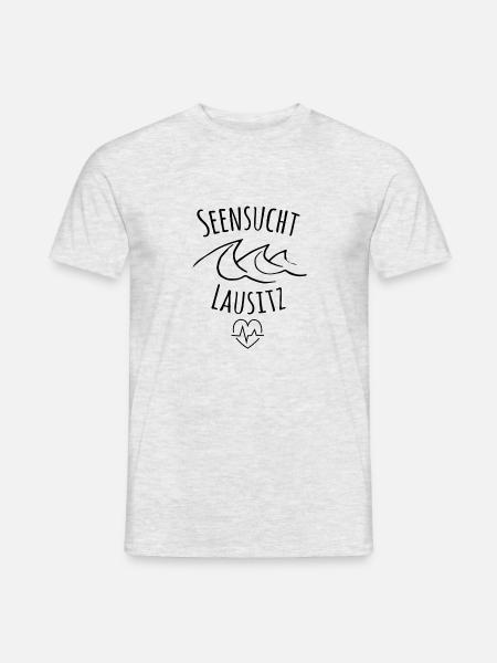 Seensucht Lausitz - Männer T-Shirt - Grau meliert