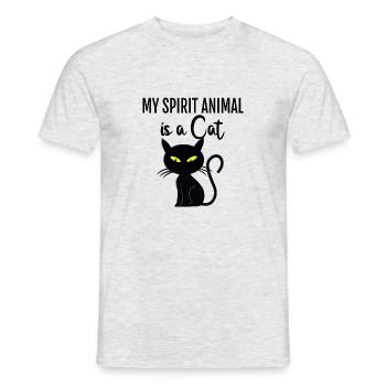 Katze Spirit Animal Cat - Men's T-Shirt - heather grey - Front - AI Model Male 178 dark (178cm)