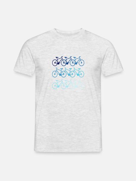 Fahrrad Bunte Fahrräder Geschenk blau - Männer T-Shirt - Grau meliert