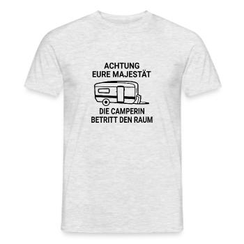 Lustiger Campen Camping Spruch - Männer T-Shirt - Grau meliert - Vorne - AI Model Male 178 dark (178cm)