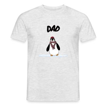 Pinguin Dad - Männer T-Shirt - Grau meliert - Vorne - AI Model Male 178 dark (178cm)