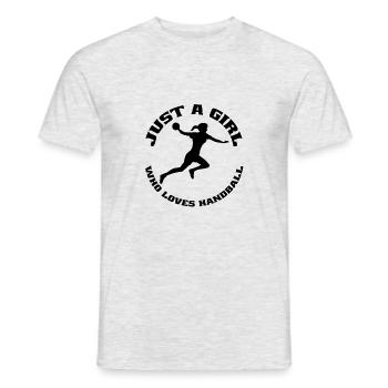 Handball Mädchen Frauenhandball Damen Handballerin - Männer T-Shirt - Grau meliert - Vorne - AI Model Male 178 dark (178cm)