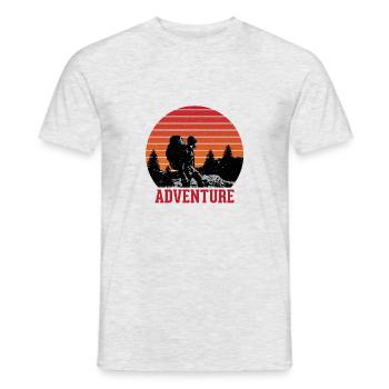 Adventure - Männer T-Shirt - Grau meliert - Vorne - AI Model Male 178 dark (178cm)
