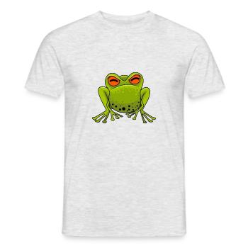Evil frog angry sour toad - Men's T-Shirt - heather grey - Front - AI Model Male 178 dark (178cm)