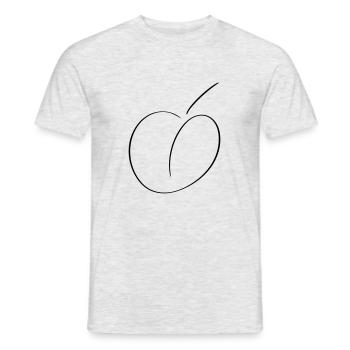 Peach Line Art - Minimaliste - T-shirt homme - gris chiné - Devant - AI Model Male 178 dark (178cm)