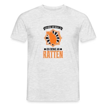 Ich höre dir nicht zu Ich denke an Ratten - Männer T-Shirt - Grau meliert - Vorne - AI Model Male 178 dark (178cm)