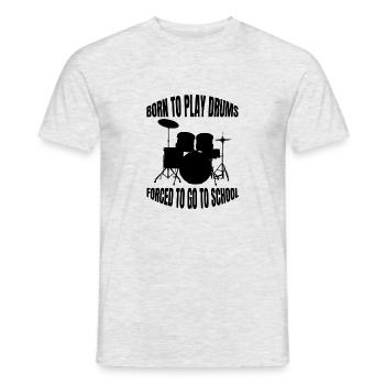 Batterie drôle batteurs disant musicien - T-shirt homme - gris chiné - Devant - AI Model Male 178 dark (178cm)
