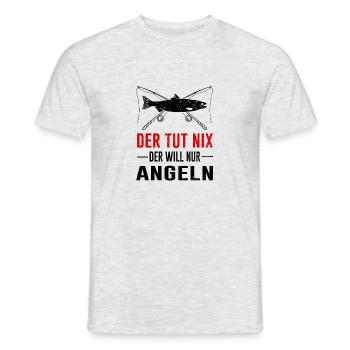 Angler angeln Fischen Geschenk Spruch humor - Männer T-Shirt - Grau meliert - Vorne - AI Model Male 178 dark (178cm)