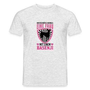 Basenji Frau Kongoterrier Besitzerin - Männer T-Shirt - Grau meliert - Vorne - AI Model Male 178 dark (178cm)