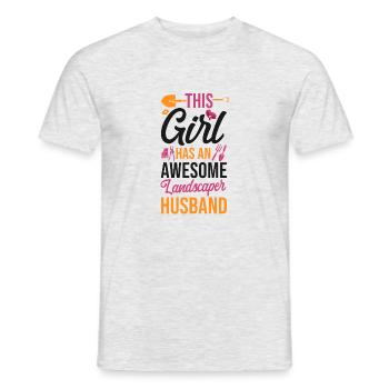 Paysagiste Aménagement Paysager - T-shirt homme - gris chiné - Devant - AI Model Male 178 dark (178cm)