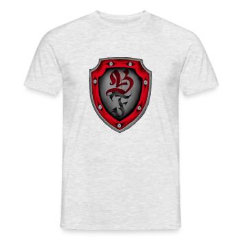 Armoiries de la famille Blood 1 - T-shirt homme - gris chiné - Devant - AI Model Male 178 dark (178cm)