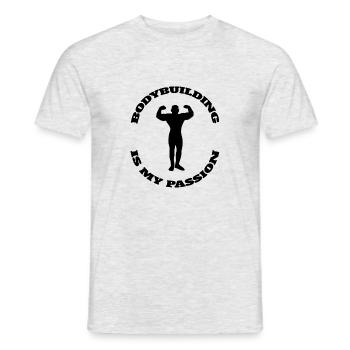 Fitness Muscle Bodybuilder Athlete Strength Training - Men's T-Shirt - heather grey - Front - AI Model Male 178 dark (178cm)
