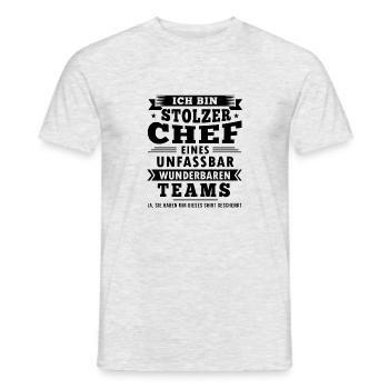 Chef Geschenk Beruf Arbeit lustiger Spruch - Männer T-Shirt - Grau meliert - Vorne - AI Model Male 178 dark (178cm)