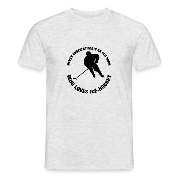 Eishockey Eishockeyteam Wintersport Geschenk - Männer T-Shirt - Grau meliert - Vorne - AI Model Male 178 dark (178cm)