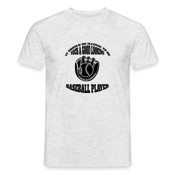 Baseball Baseball Lover Gift Baseball Game - Men's T-Shirt - heather grey - Front - AI Model Male 178 dark (178cm)