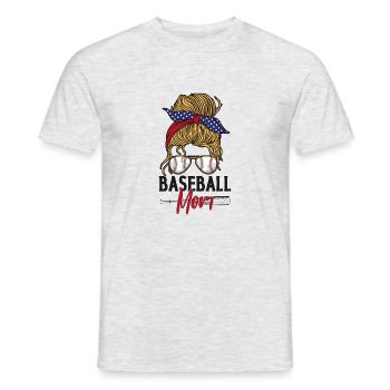 Baseball Fan Mom Mother Sun - Männer T-Shirt - Grau meliert - Vorne - AI Model Male 178 dark (178cm)