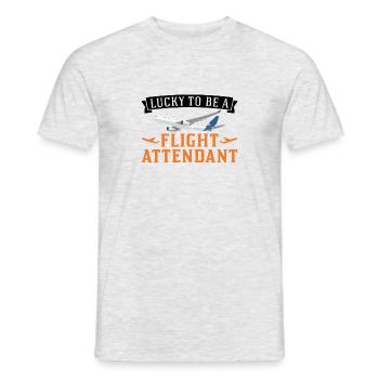 Chanceux d’être un agent de bord Flugbegleiter - T-shirt homme - gris chiné - Devant - AI Model Male 178 dark (178cm)