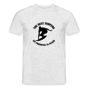 Surfer Vater Surfbrett Dad Surflehrer surfen - Männer T-Shirt - Grau meliert - Vorne - AI Model Male 178 dark (178cm)
