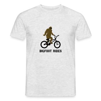 Bigfoot rides a mountain bike | funny biker design - Men's T-Shirt - heather grey - Front - AI Model Male 178 dark (178cm)