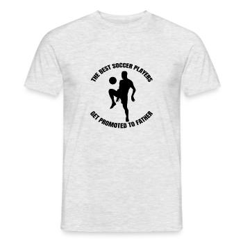 Fußball Vater Fußballtrainer Papa Fußballspieler - Männer T-Shirt - Grau meliert - Vorne - AI Model Male 178 dark (178cm)