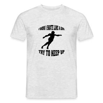 Roller Skate Filles Patin à roues alignées Patin à roues alignées - T-shirt homme - gris chiné - Devant - AI Model Male 178 dark (178cm)