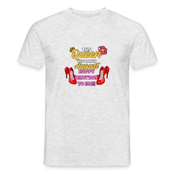 August Geburtstagsgeschenk - Männer T-Shirt - Grau meliert - Vorne - AI Model Male 178 dark (178cm)