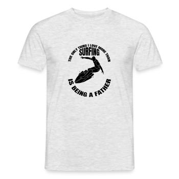 Surfer Vater surfen Surfbrett Dad Surflehrer - Männer T-Shirt - Grau meliert - Vorne - AI Model Male 178 dark (178cm)