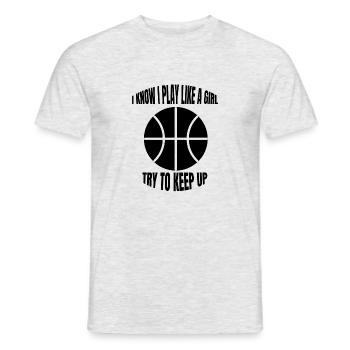 Basketteur Femme Basketteur Basketteur Amateur de Basket-ball - T-shirt homme - gris chiné - Devant - AI Model Male 178 dark (178cm)