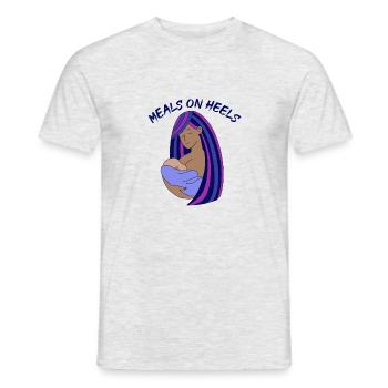 Meals On Heels breastfeeding woman of color mother - Men's T-Shirt - heather grey - Front - AI Model Male 178 dark (178cm)