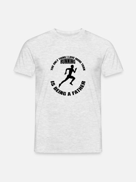 Jogger Training Dad rennen laufen fit joggen Vater - Männer T-Shirt - Grau meliert