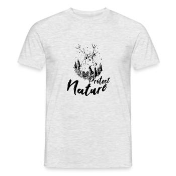 protect nature - Men's T-Shirt - heather grey - Front - AI Model Male 178 dark (178cm)