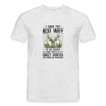 Buck Deer Hunting Hunter Wife - Männer T-Shirt - Grau meliert - Vorne - AI Model Male 178 dark (178cm)