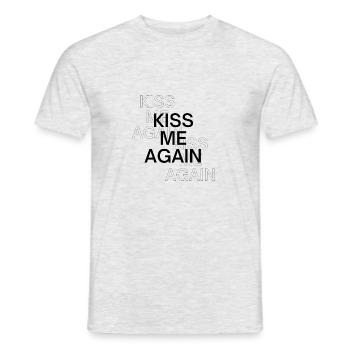 Küss mich wieder - Männer T-Shirt - Grau meliert - Vorne - AI Model Male 178 dark (178cm)
