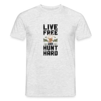 Buck Deer Hunting Hunter Vintage - Men's T-Shirt - heather grey - Front - AI Model Male 178 dark (178cm)
