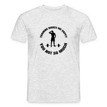 Fitness Athletes Bodybuilder Muscle Strength Training - Men's T-Shirt - heather grey - Front - AI Model Male 178 dark (178cm)