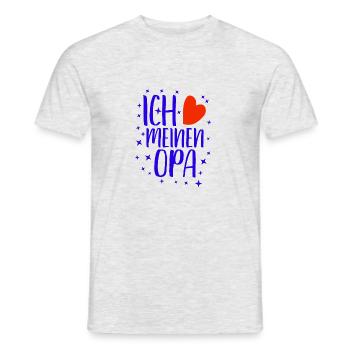 ich liebe meinen Opa Geschenk - Männer T-Shirt - Grau meliert - Vorne - AI Model Male 178 dark (178cm)