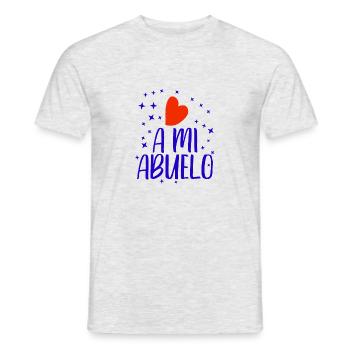 J’aime mon cadeau de grand-père Quiero a mi abuelo - T-shirt homme - gris chiné - Devant - AI Model Male 178 dark (178cm)