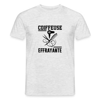 Tshirt femme Coiffeuse effrayante - T-shirt homme - gris chiné - Devant - AI Model Male 178 dark (178cm)