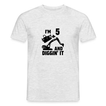 J’ai 5 ans et Diggin' It - T-shirt homme - gris chiné - Devant - AI Model Male 178 dark (178cm)