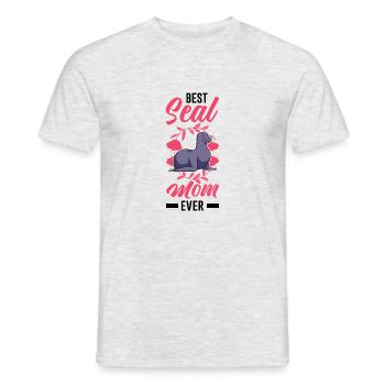 Best Seal Mom Ever Robben Mama - Männer T-Shirt - Grau meliert - Vorne - AI Model Male 178 dark (178cm)