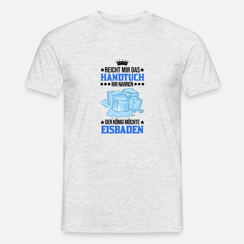 Eisbad König Eisbaden Eisschwimmer - Männer T-Shirt - Grau meliert