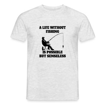 Pêche Pêcheur Pêche Pêche Hameçons de pêche - T-shirt homme - gris chiné - Devant - AI Model Male 178 dark (178cm)